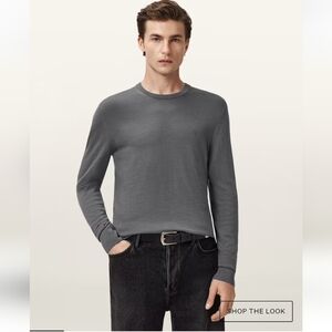 ALLSAINTS WOOL BLEND NOMO CREWNECK GREY SWEATER SZ M